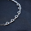 Heart Line Charm Silver Bracelet