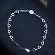 Heart Line Charm Silver Bracelet