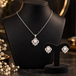 Pearl Floral Pendant Set