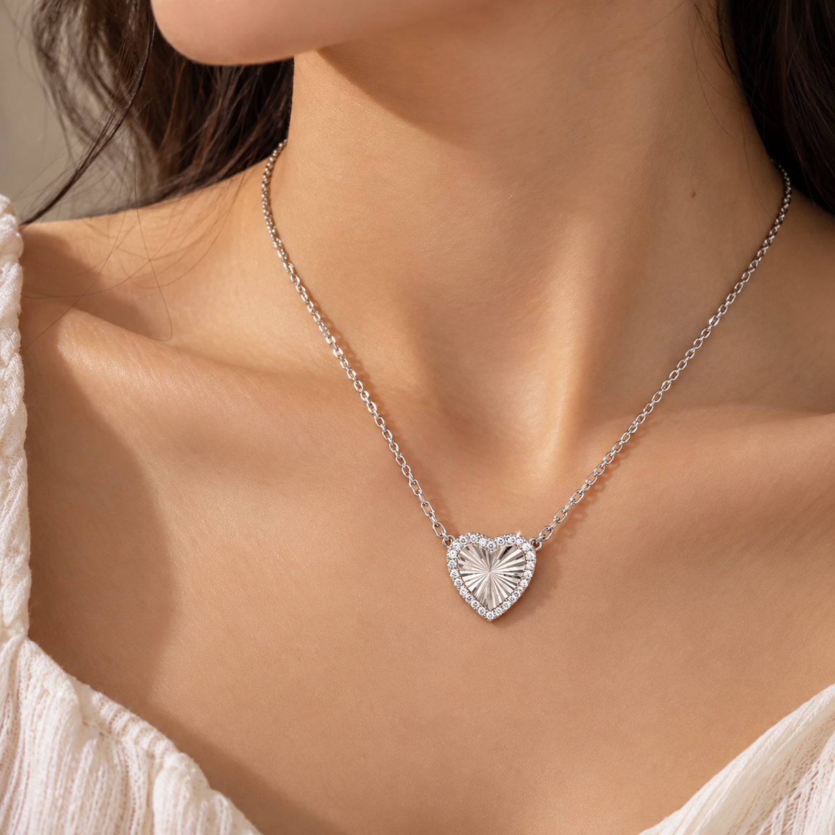 Heart Radiant Pendant Necklace