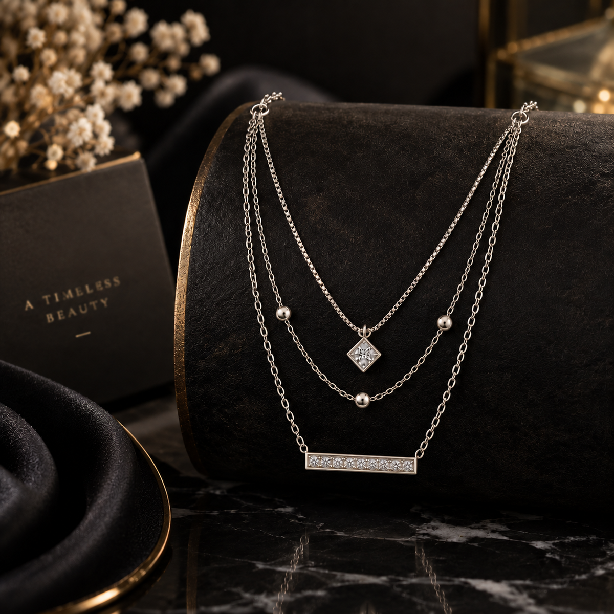Triple Layer Bar Necklace