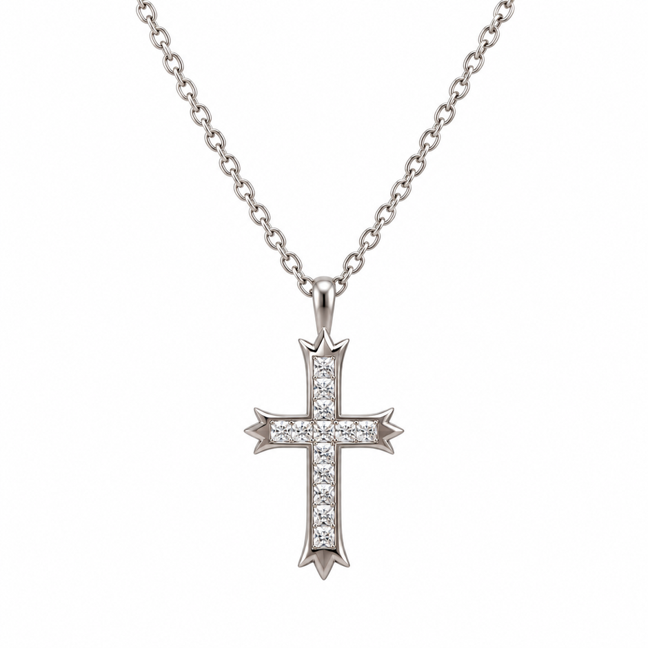 Crystal Cross Pendant Necklace