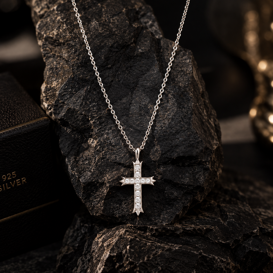 Crystal Cross Pendant Necklace