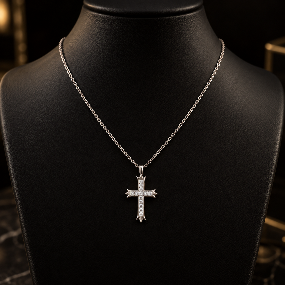 Crystal Cross Pendant Necklace