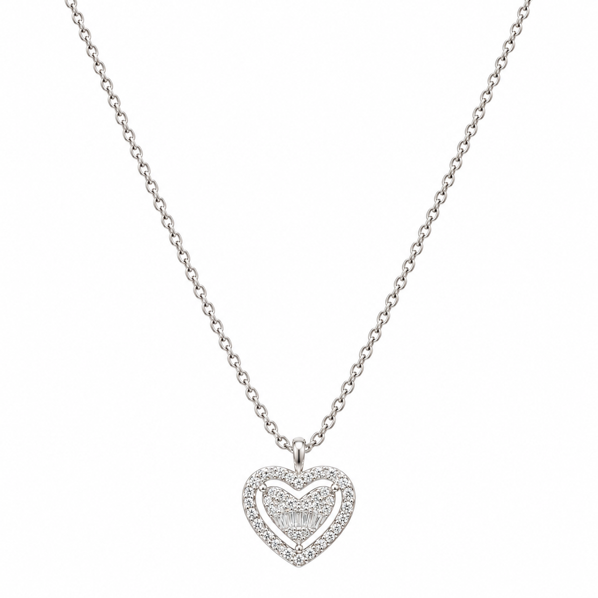 Heart Bow Pendant Necklace