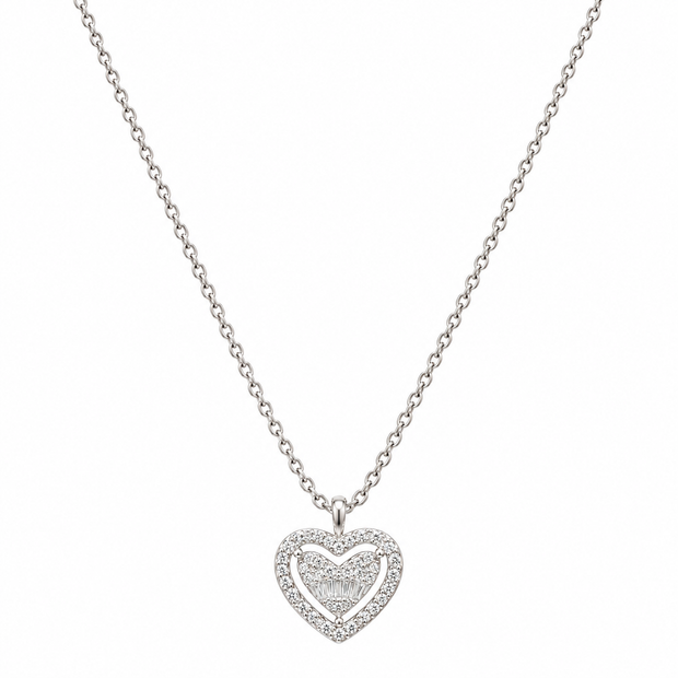 Heart Bow Pendant Necklace