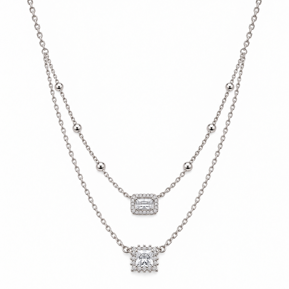 Double Layer Crystal Necklace