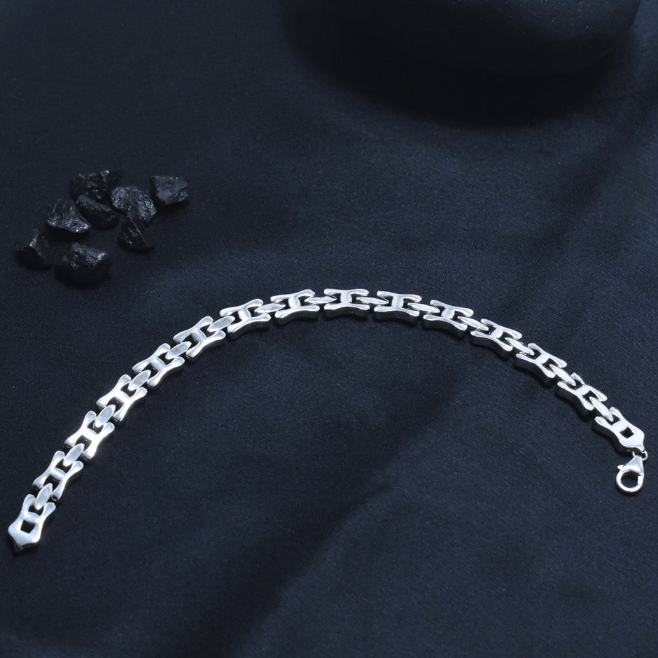 Polished Link Silver Bracelet