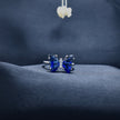 Silver Sapphire twin Ring