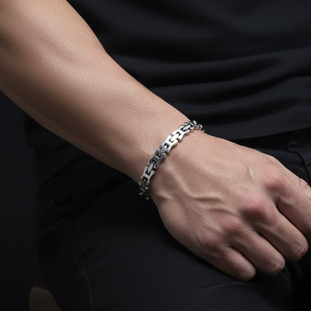 Polished Link Silver Bracelet