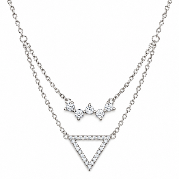 Layered Triangle Pendant Necklace