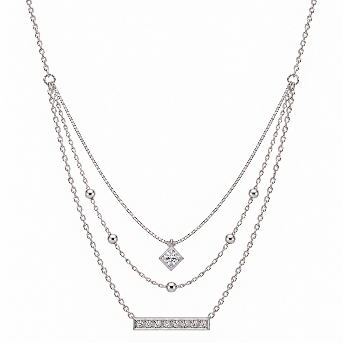 Triple Layer Bar Necklace