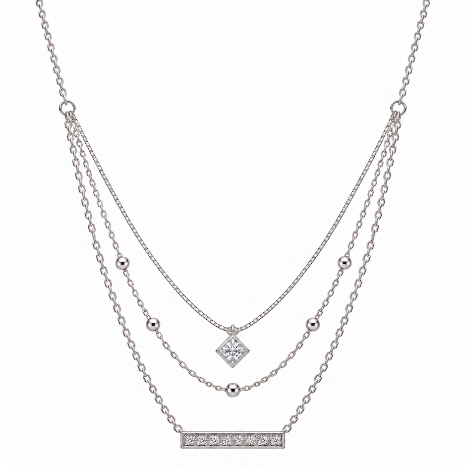 Triple Layer Bar Necklace
