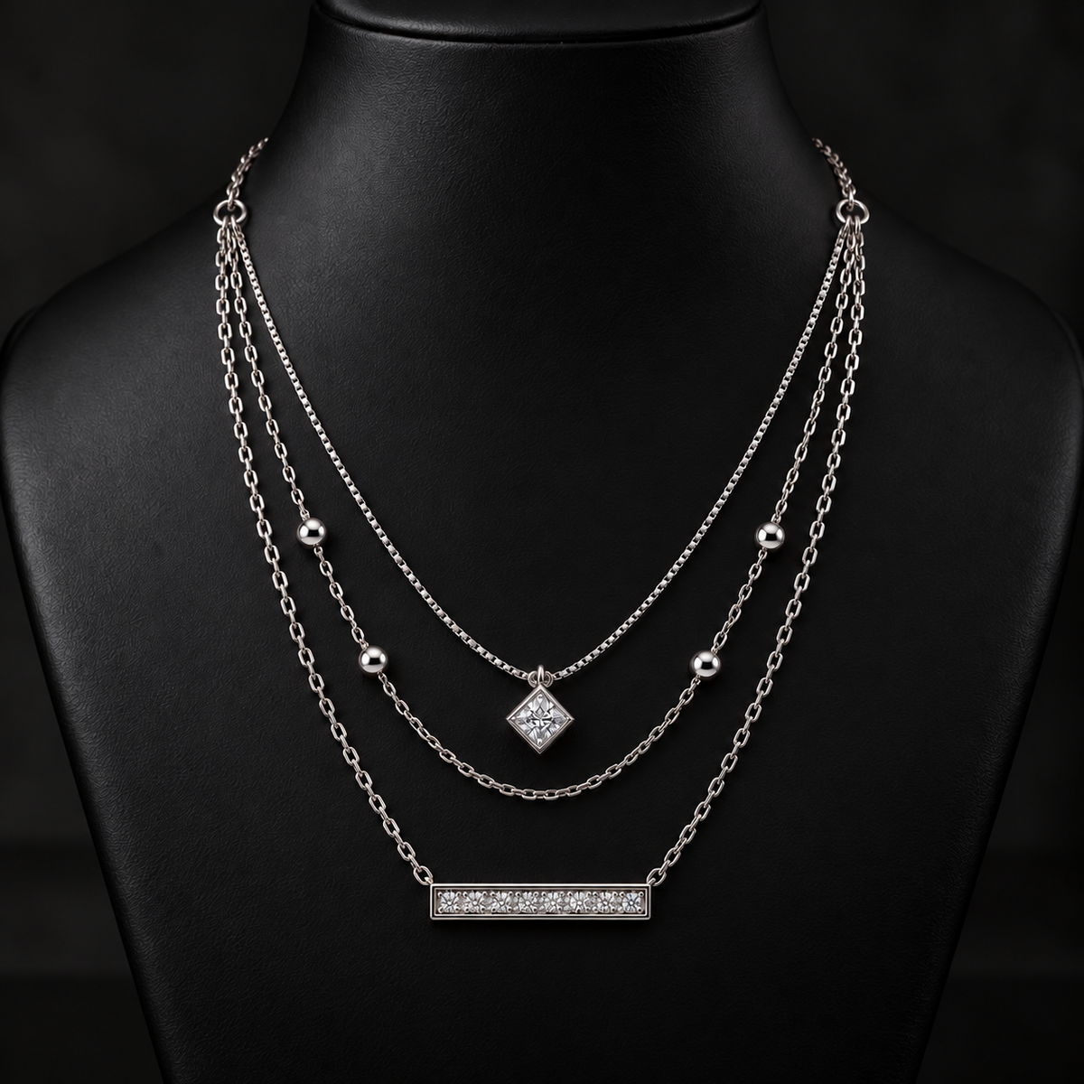 Triple Layer Bar Necklace