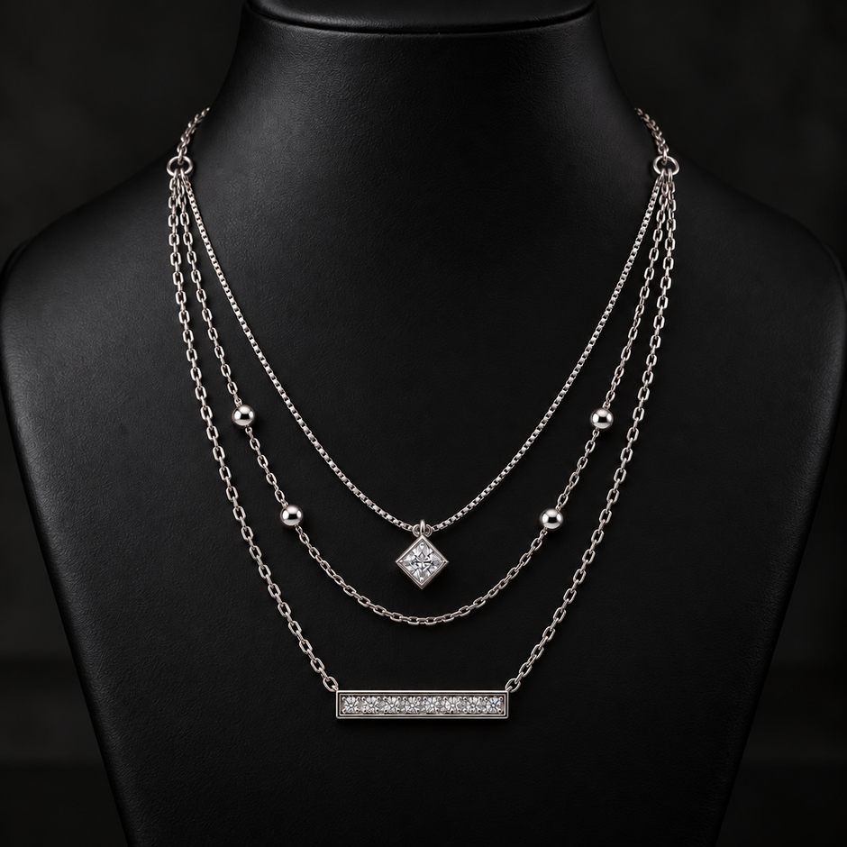 Triple Layer Bar Necklace