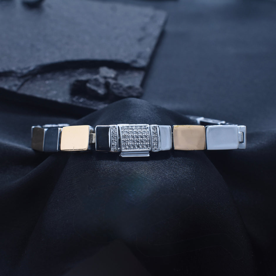 Block Shine Silver Bracelet