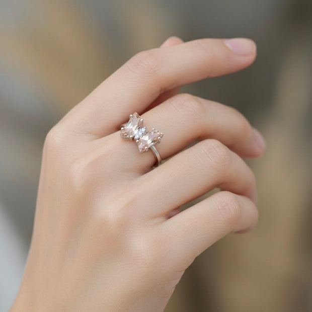 Silver Amber Gleam Ring