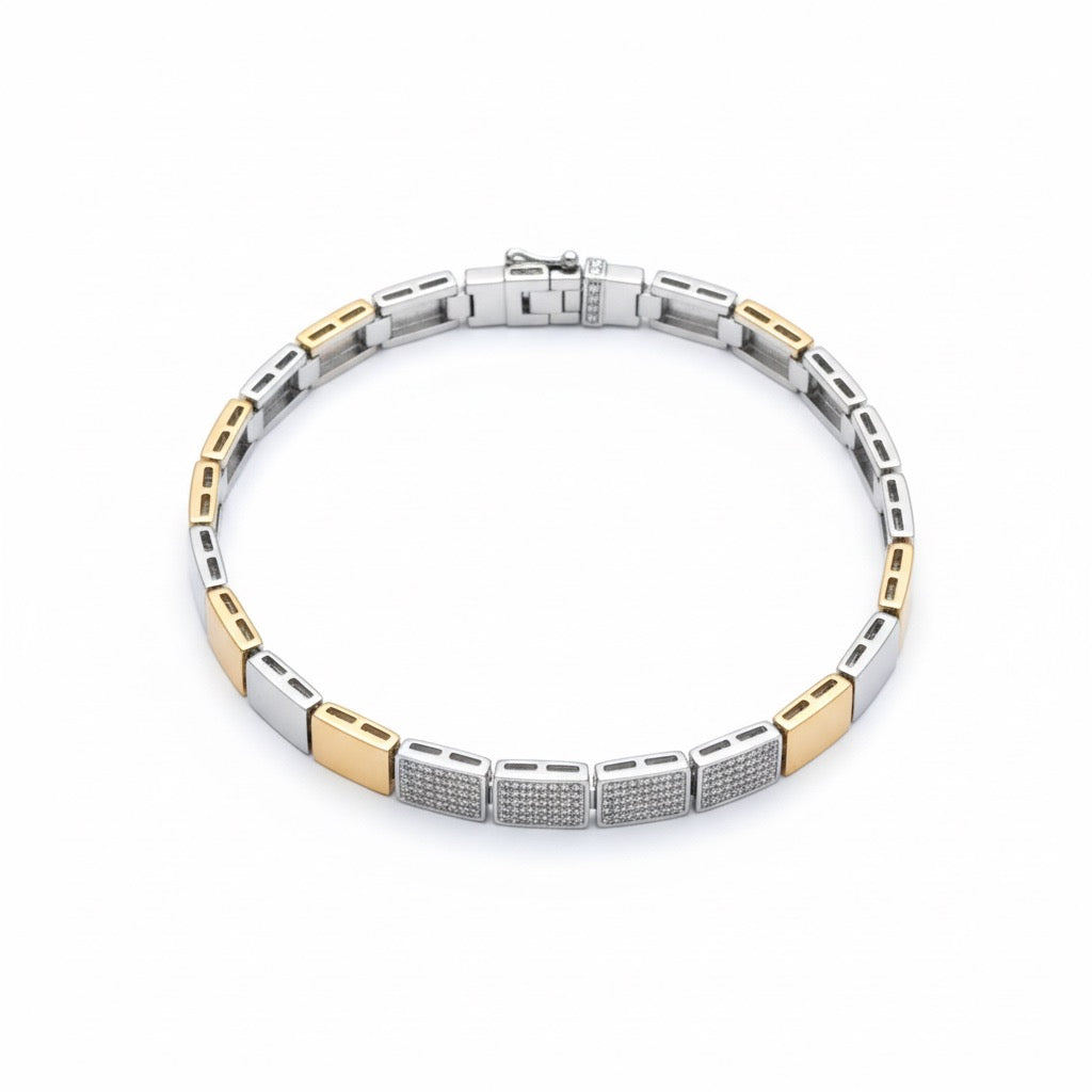 Block Shine Silver Bracelet