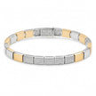 Dual Tone Iced Block Bracelet