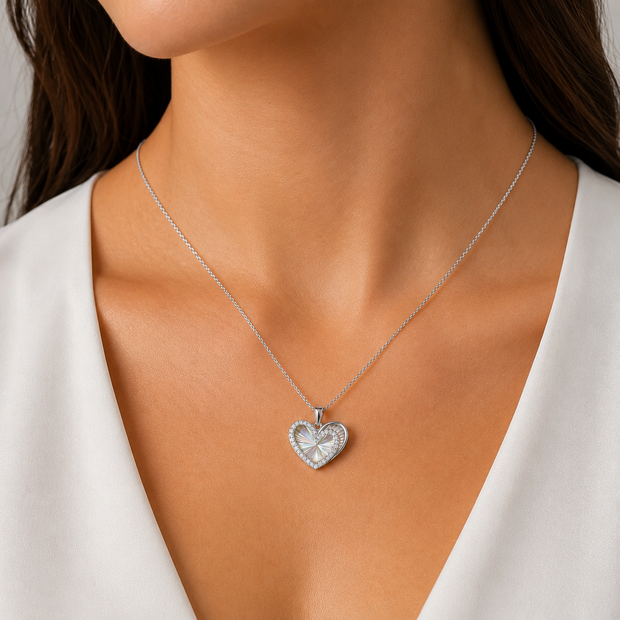 Rainbow Heart Pendant Necklace