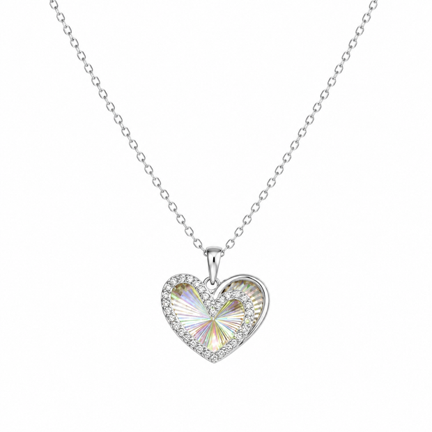 Rainbow Heart Pendant Necklace