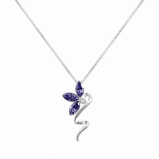 Purple Flower Snake Necklace