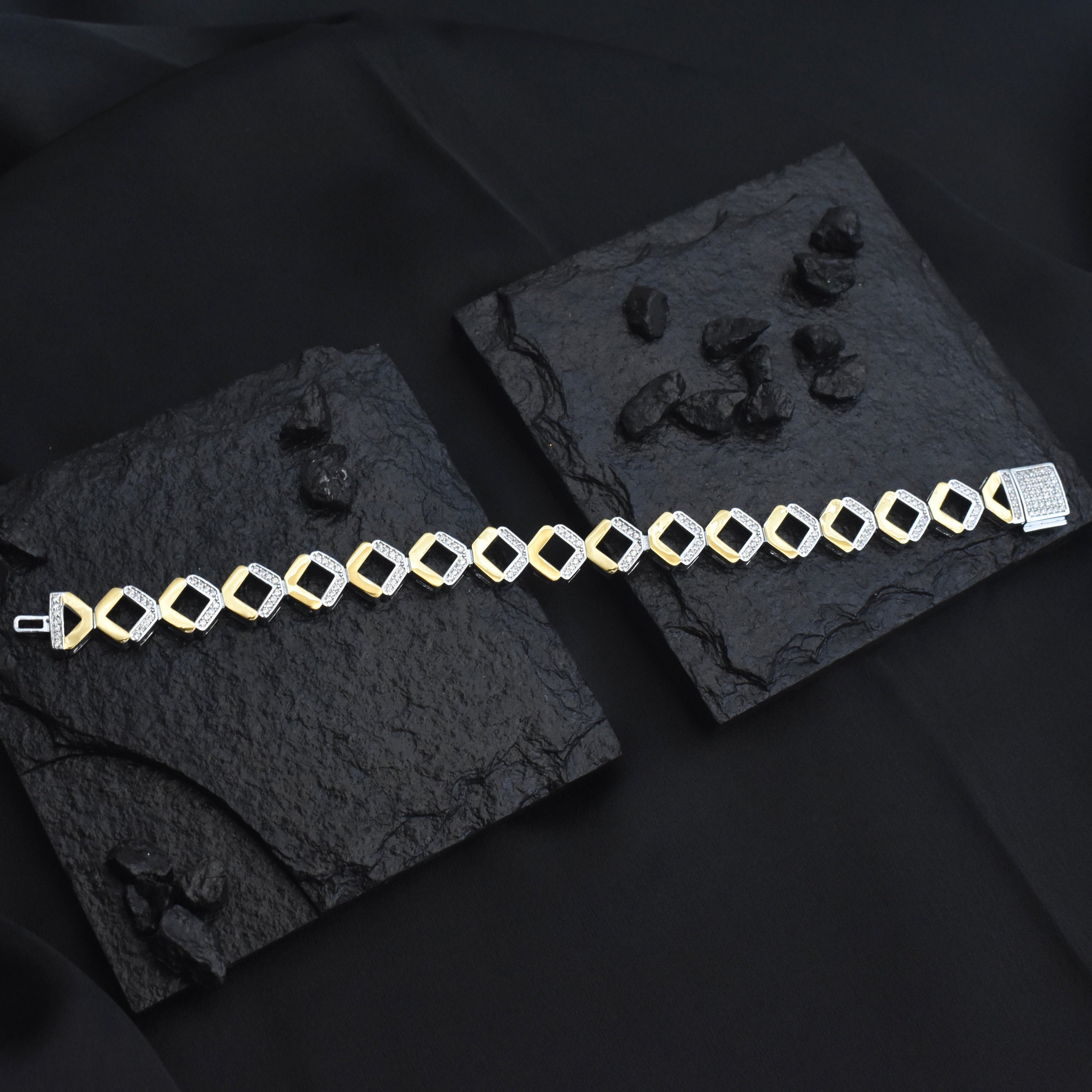 Diamond Loop Silver Bracelet