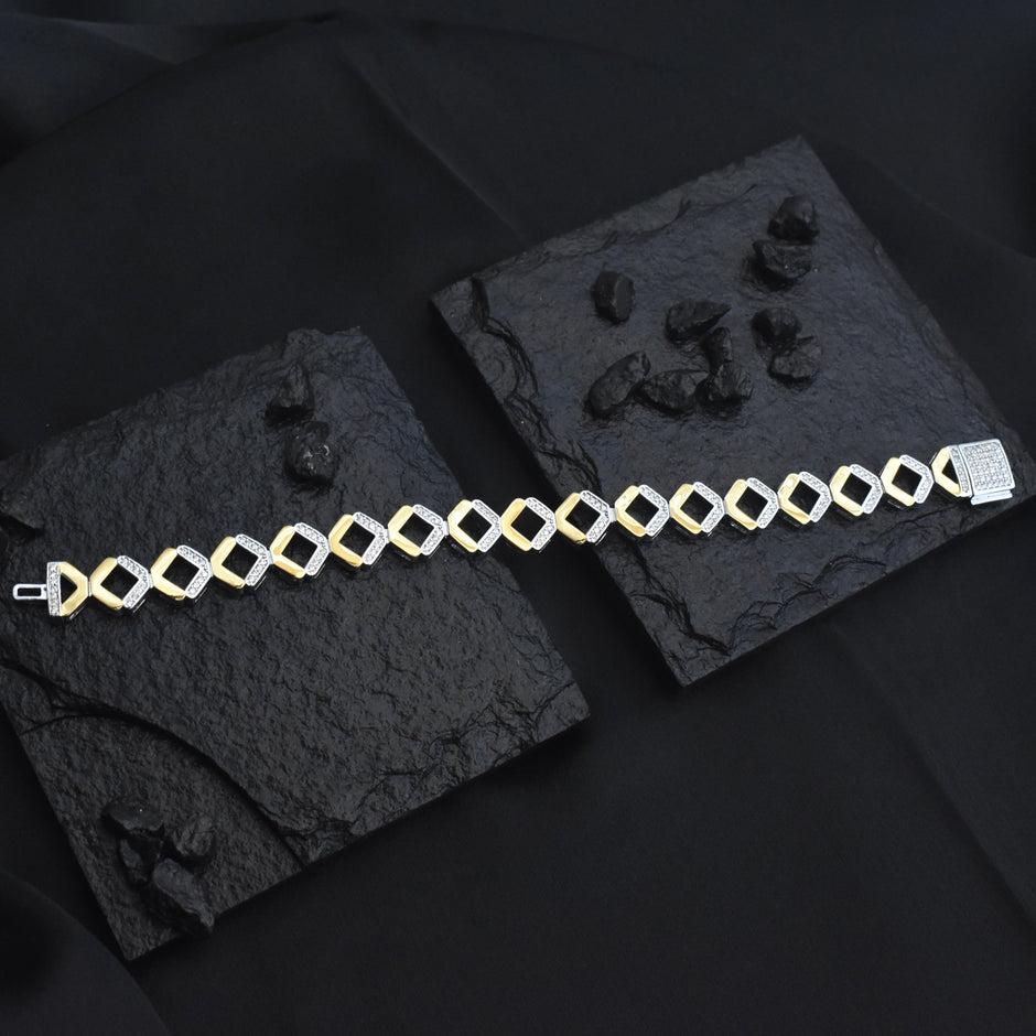 Diamond Loop Silver Bracelet