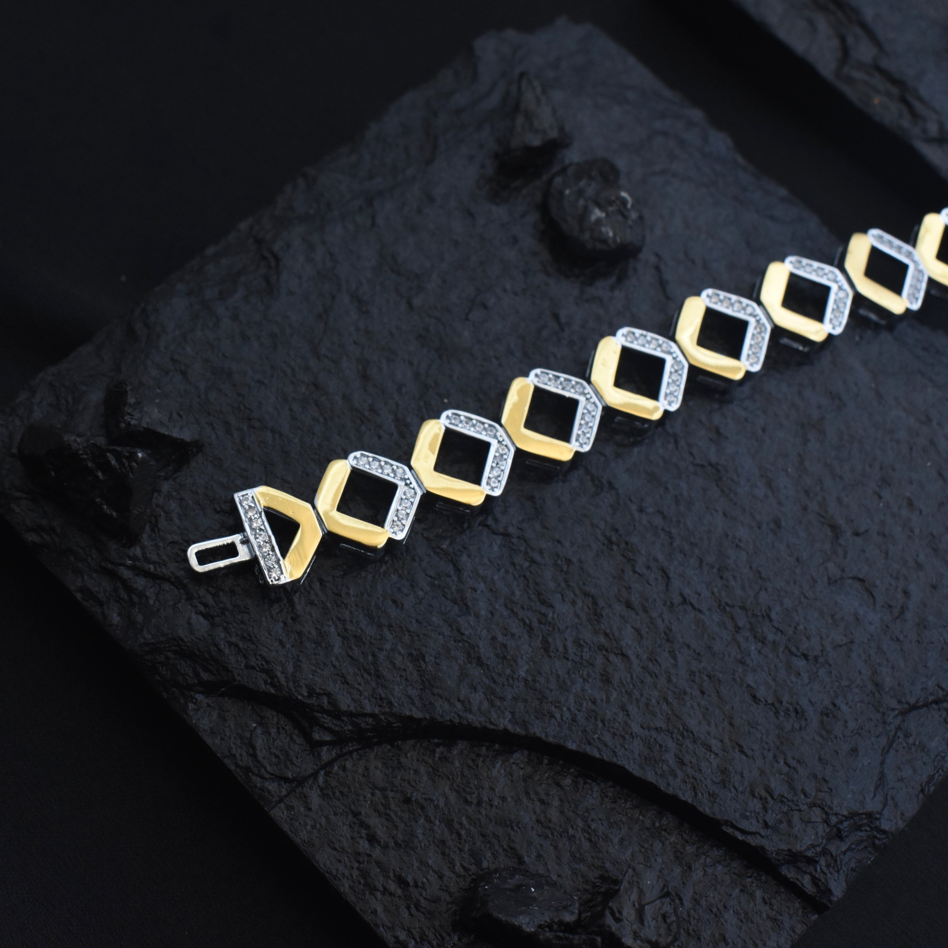 Diamond Loop Silver Bracelet