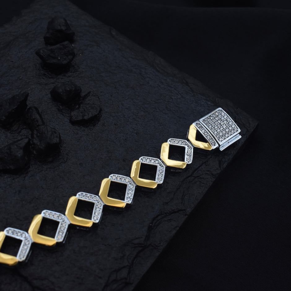 Diamond Loop Silver Bracelet