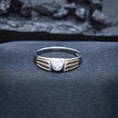 Dual-Tone Linear Solitaire Statement Ring