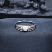 Elegant Two-Tone Solitaire Silver Ring