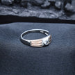 Dual-Tone Linear Solitaire Statement Ring