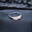 Elegant Two-Tone Solitaire Silver Ring