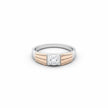 Elegant Two-Tone Solitaire Silver Ring