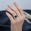 Silver Ebony Cushion Ring