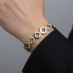 Dual Tone Diamond Frame Bracelet