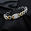 Dual Tone Diamond Frame Bracelet