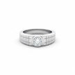 Textured Grid Solitaire Statement Ring