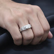 Textured Grid Solitaire Statement Ring