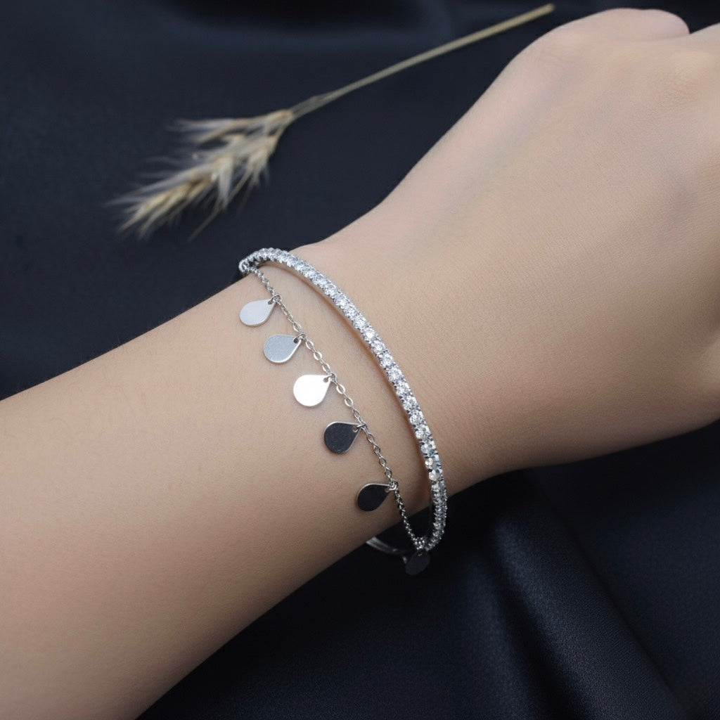 Petal Drop Silver Bracelet