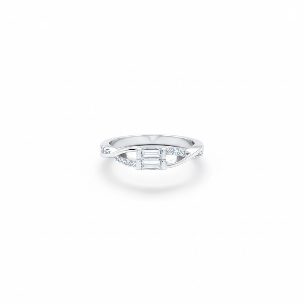 Baguette Diamond Twist Ring