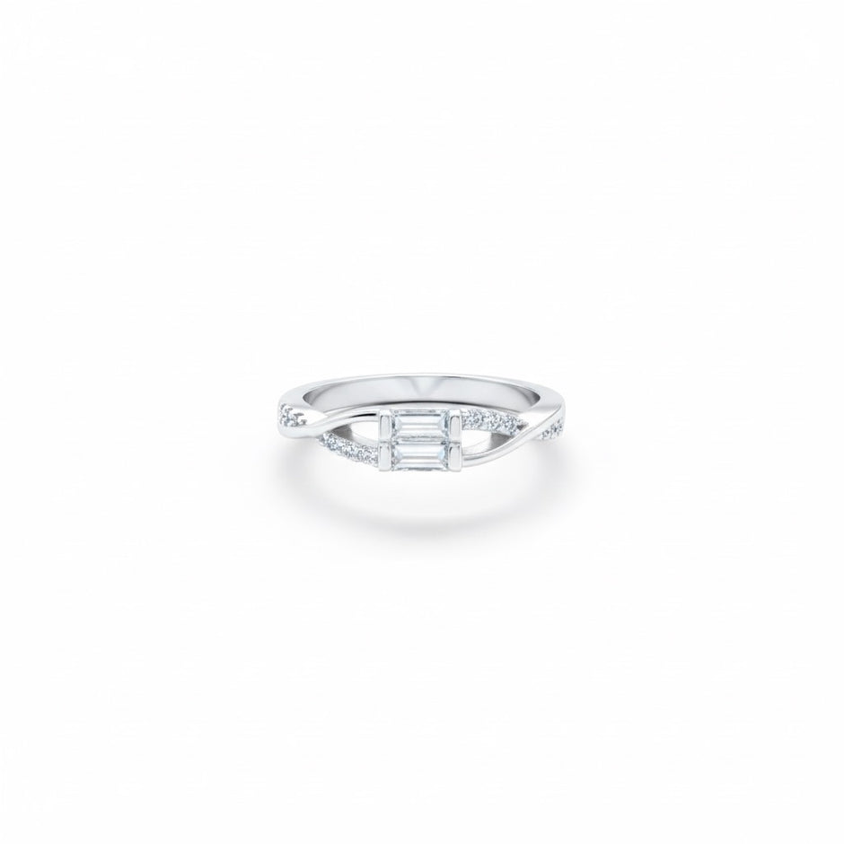 Baguette Diamond Twist Ring
