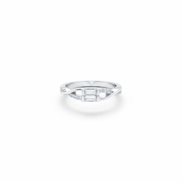 Baguette Diamond Twist Ring