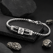 Ganesha Black Stone Box Chain Bracelet