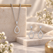Teardrop Crystal Pendant Set