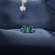 Silver Emerald Pair Ring