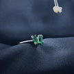 Silver Emerald Pair Ring