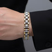 Dual Tone Textured Link Bracelet