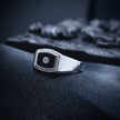 Rectangular Halo Signet Ring